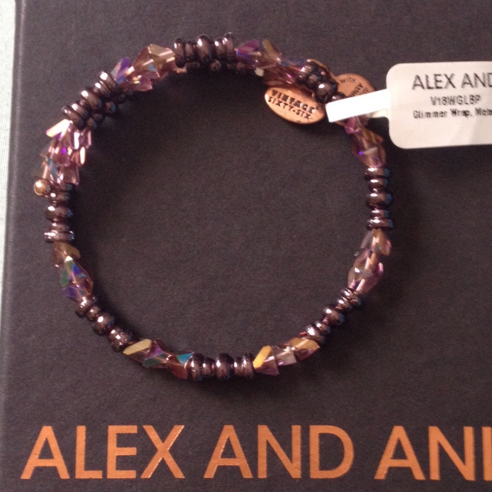 Alex And Ani Glimmer Wrap Metallic Burgundy NWT